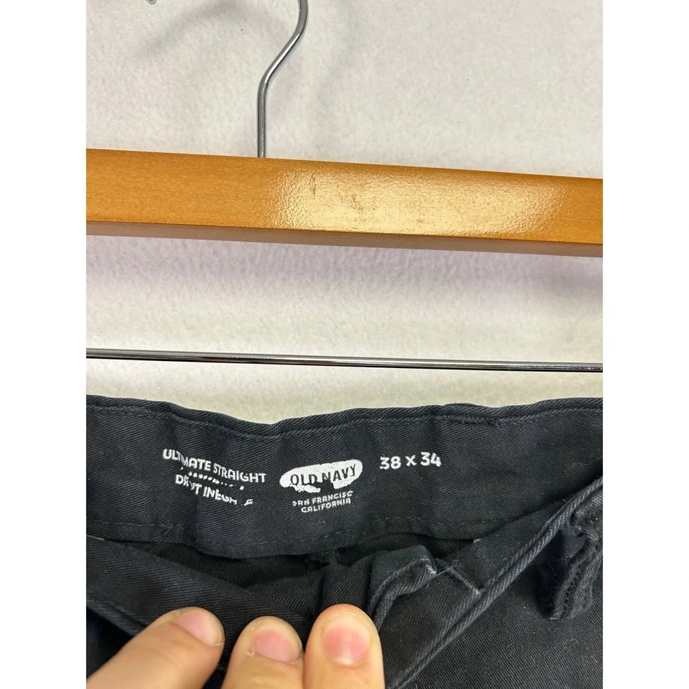 Old Navy Ultimate Straight Black Mens Chinos Pants Size 38‎ x 34